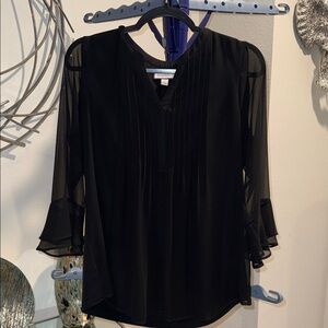 Elegant Black Sheer Women's Top